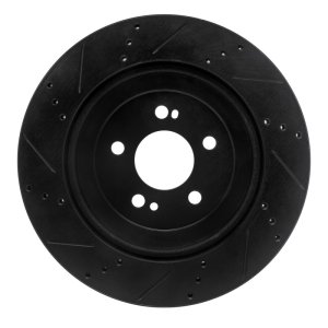 Mercedes-Benz S550 Brake Rotor (1) - Rear Right - R1 Concepts - Drilled & Slotted - Black - `15-`21 Mercedes-Benz S550 Brake Rotor (1) - Rear Right - R1 Concepts - Drilled & Slotted - Black - `15-`21
